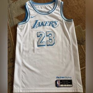 NBA Lakers White and Blue Jersey